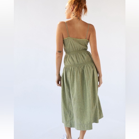 NWT UO Olive Boho Midi Dress - Picture 3 of 4